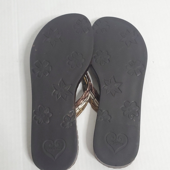 Vintage Brighton Womens Leather Slip On Sandals Sz 9M Thong Flip Flop Casual Y2K - Picture 10 of 11